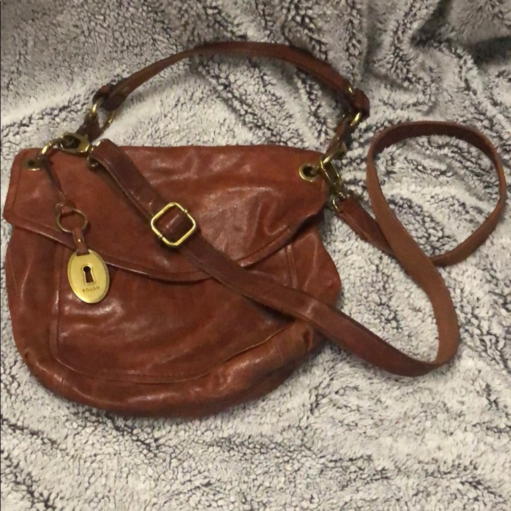 Fossil leather crossbody